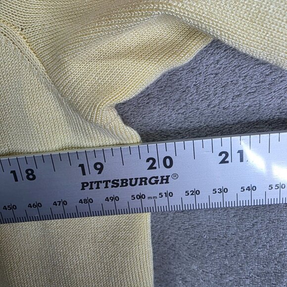 Womens Yellow Ally Mae Knit Blouse Top Round Neck Puff Sleeve Size XL - Picture 8 of 10